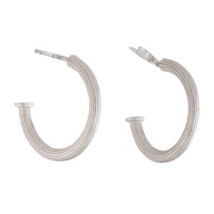 JUDE FRANCES STERLING SILVER 925 TEXTURED HOOP EARRINGS